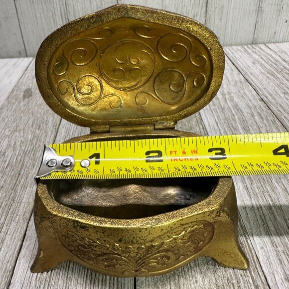 Vtg K & Co Jewelry Trinket Box Bronze WaterTown Wisconsin High School 3" Long - Picture 15 of 15